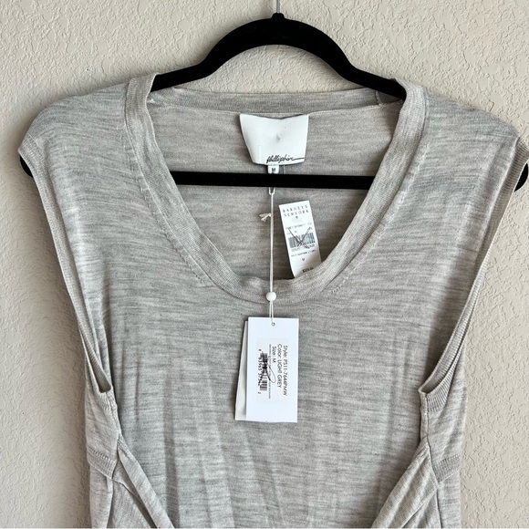 Barneys New York Sleeveless Tie Front Dress w/ Double-layer Backyoke Sz Med NWT - Picture 2 of 9